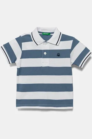 Benetton Polo bawełniane dziecięce kolor wzorzysty 39QAG300V