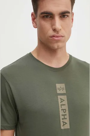 Alpha Industries T-shirt bawełniany męski kolor z nadrukiem 146509