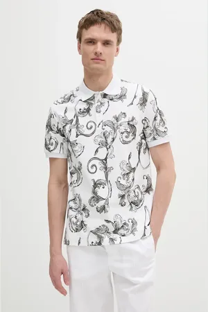 VERSACE Polo bawełniane męski kolor wzorzysty 78GAG6S0 JS460