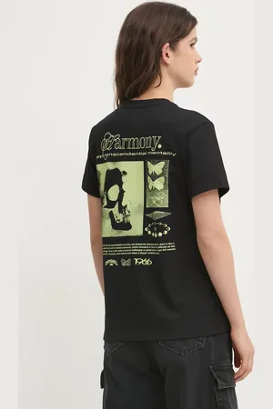 Vans T-shirt bawełniany damski kolor VN000JUCBLK1