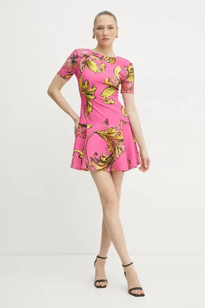 VERSACE Sukienka kolor mini rozkloszowana 78HAO908 NS636