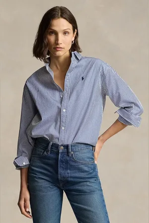 Ralph Lauren Koszula bawełniana damska kolor relaxed z kołnierzykiem klasycznym 211910743