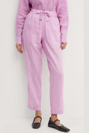 HUGO BOSS Spodnie bawełniane kolor fason chinos high waist gładkie 50511767