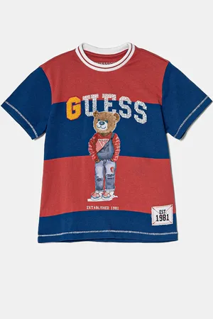 Guess T-shirt bawełniany dziecięcy kolor wzorzysty N5RI13 K9N34
