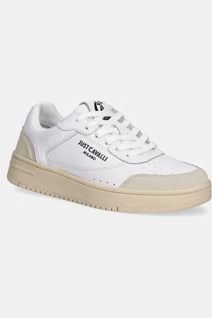 Roberto Cavalli Sneakersy skórzane kolor 78QA3SM8ZPA90003