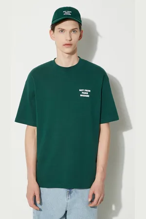 Drôle de Monsieur T-shirt bawełniany Le T-Shirt Slogan męski kolor z nadrukiem PERM-TS203-CO002-DGN