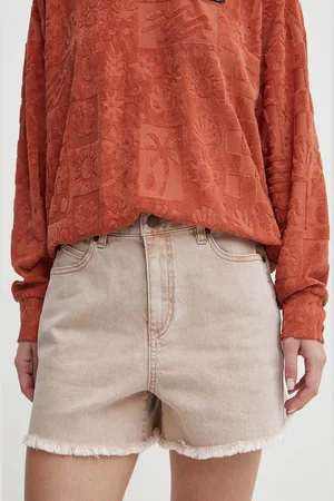 Volcom Szorty damskie kolor gładkie high waist