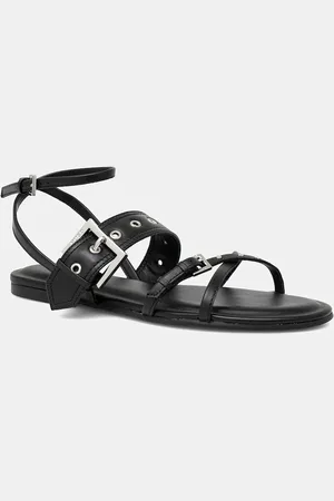 HUGO BOSS Sandały skórzane Tayna damskie kolor 50542090