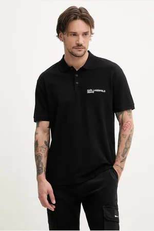 Karl Lagerfeld Polo bawełniane męski kolor gładki A2M17094