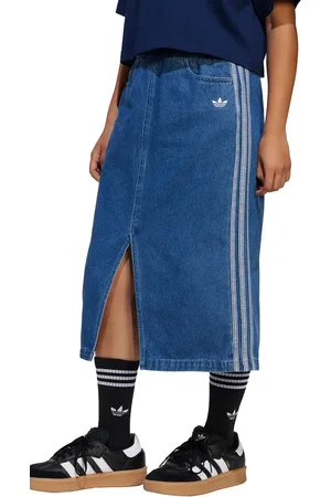 adidas Spódnica jeansowa dziecięca kolor midi prosta JC7879