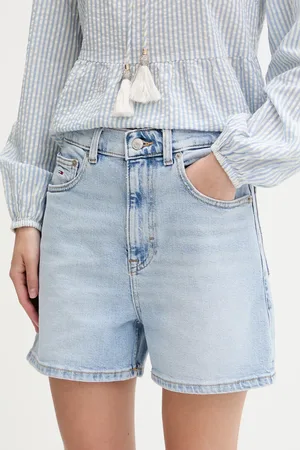 Tommy Hilfiger Szorty jeansowe damskie kolor gładkie high waist DW0DW20091