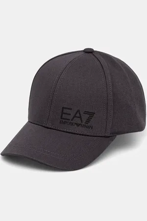 EA7 Czapka z daszkiem bawełniana kolor niebieski z nadrukiem AF11989.7X000005