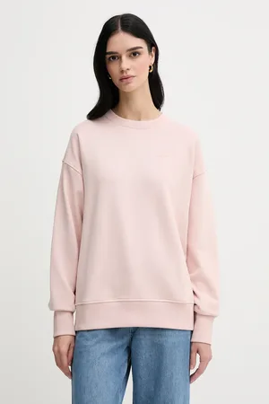 HUGO BOSS Bluza bawełniana damska kolor różowy gładka 50534821