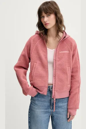 Superdry Bluza polarowa damska kolor z kapturem gładka W2012288A-9KS