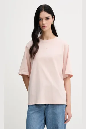 HUGO BOSS T-shirt bawełniany damski kolor różowy 50523256