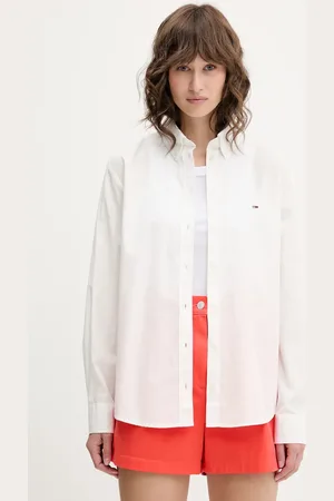 Tommy Hilfiger Koszula bawełniana damska kolor relaxed z kołnierzykiem klasycznym DW0DW20290