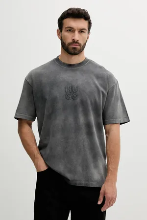 HUGO BOSS T-shirt bawełniany męski kolor z aplikacją 50535302