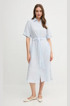 GANT Sukienka lniana kolor midi prosta 4503390