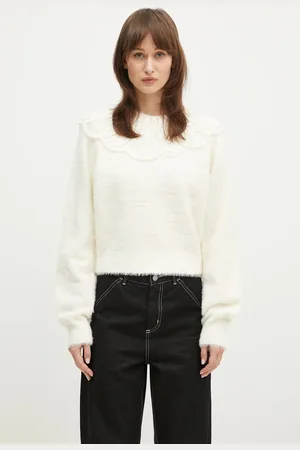 ROTATE Sweter Lace Collar Knit damski kolor 113212269