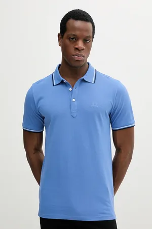Lindbergh Polo bawełniane męski kolor gładki 30-404010