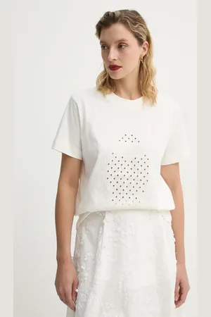 Munthe T-shirt bawełniany FENELLA damski kolor 251111325161