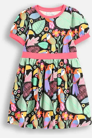 COCCODRILLO Sukienka dziecięca kolor mini rozkloszowana TROPICAL STORY GIRL KIDS