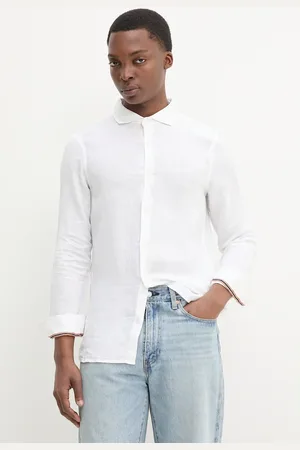 Superdry Koszula lniana męska kolor regular M4010995A-01C