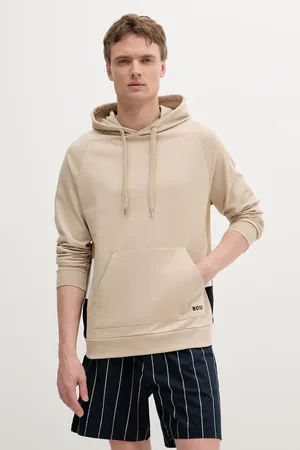 HUGO BOSS Bluza bawełniana lounge męska kolor z kapturem gładka 50540741