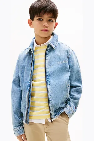 Tommy Hilfiger Kurtka jeansowa dziecięca kolor KB0KB09578