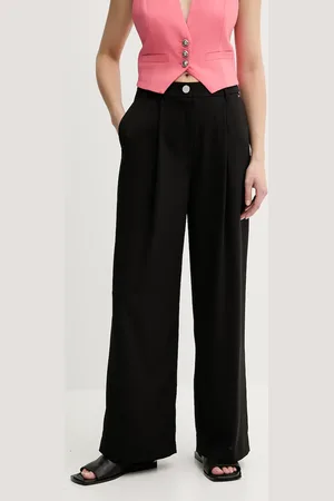 Armani Exchange Spodnie damskie kolor szerokie high waist XW000437 AF12749