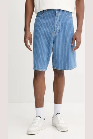 Drôle de Monsieur Szorty jeansowe Le Short Baggy Rayures męskie kolor G-BS147-CO179-LBE