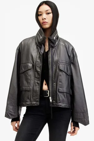 AllSaints Kurtka skórzana CLAY JACKET damska kolor przejściowa W035LB