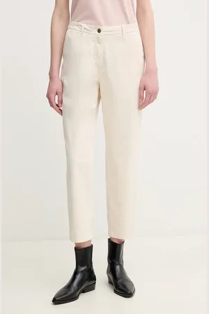 Barbour Spodnie damskie kolor fason chinos high waist LTR0388WH51
