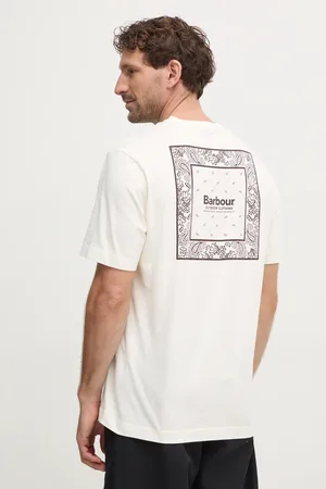 Barbour T-shirt bawełniany męski kolor z nadrukiem MTS1382WH32
