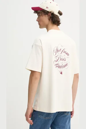 Drôle de Monsieur T-shirt bawełniany Le T-Shirt Slogan Vignes męski kolor z nadrukiem F-TS226-CO002-CM