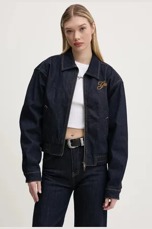 Guess Kurtka jeansowa kolor przejściowa oversize W5RG44 D4XY0