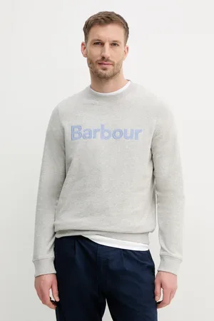 Barbour Bluza bawełniana Pique Applique Crew Sweatshirt męska kolor melanżowa MOL0670