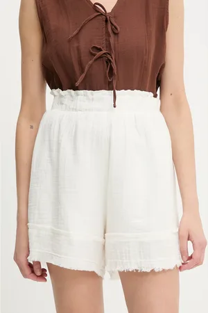 ANSWEAR Lab szorty damskie kolor gładkie high waist