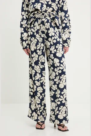 ANSWEAR Lab spodnie damskie kolor szerokie high waist