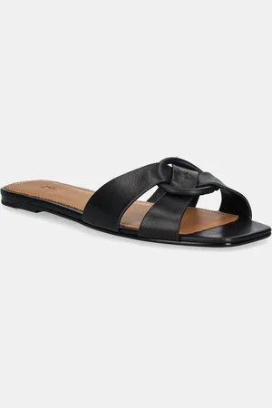 Ralph Lauren Klapki skórzane Plo Rng Sld damskie kolor 818955857