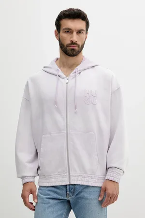 HUGO BOSS Bluza bawełniana męska kolor z kapturem gładka 50535312