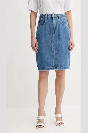 HUGO BOSS Spódnica jeansowa kolor mini rozkloszowana 50538596