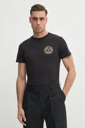 VERSACE T-shirt bawełniany męski kolor z nadrukiem 78GAHT00 CJ00T