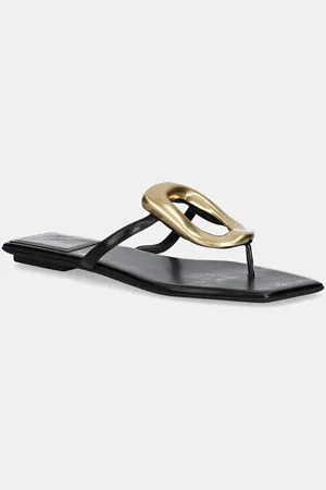 Jeffrey Campbell Japonki Linques-2 damskie kolor na płaskim obcasie JC-1045-1-5