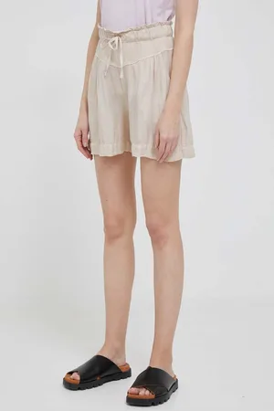 Deha Szorty lniane kolor gładkie high waist