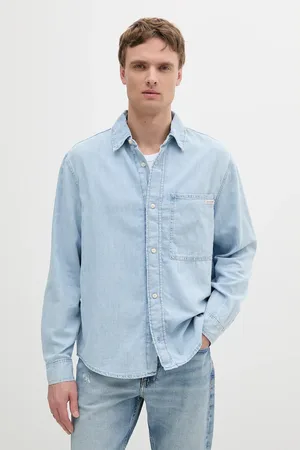 Calvin Klein Koszula męska kolor relaxed z kołnierzykiem klasycznym J30J327508