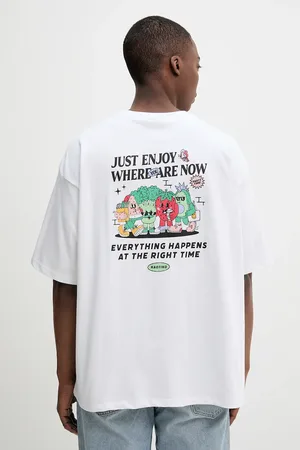Kaotiko T-shirt bawełniany kolor z nadrukiem AQ057-01S-G002