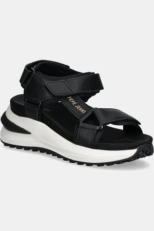 Pepe Jeans Sandały skórzane WINSLOVE ACTION damskie kolor na platformie PLS90707