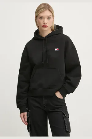 Tommy Hilfiger Bluza bawełniana damska kolor z kapturem z aplikacją DW0DW19414
