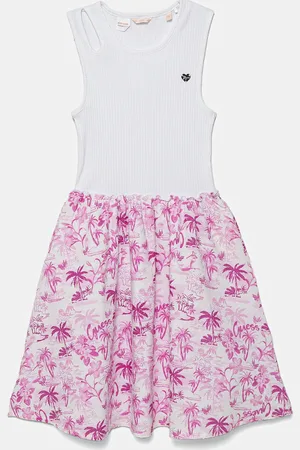 Guess Sukienka bawełniana dziecięca kolor midi rozkloszowana J5GK29 KCSQ4